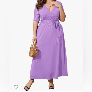 Size 3X Lavender wrap maxi dress